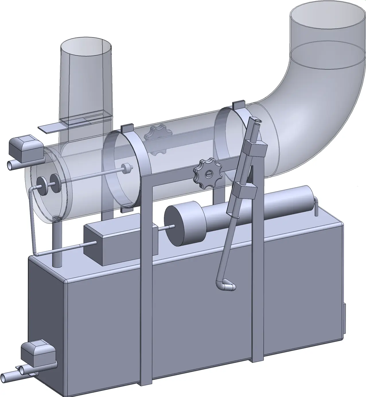 Modèle 3D du dispositif de filtration à vortex horizontal Nanotec Filter.